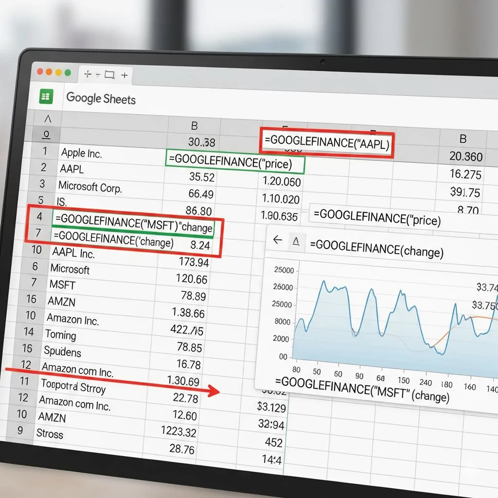 using googlefinance in google sheets